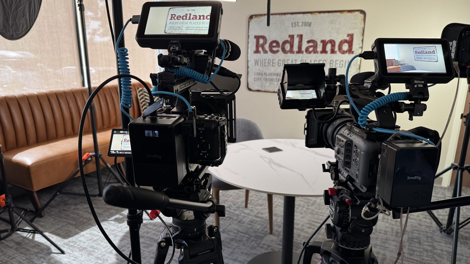 R3 Media Production camera rig on location for the Redland recruiting film
