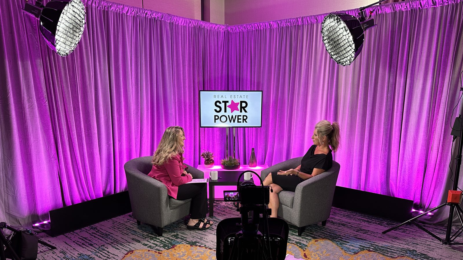 Interview set lit and rigged by R3 Media Production